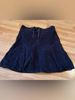 Athleta  Navy corduroy Skirt with Drawstring Waist